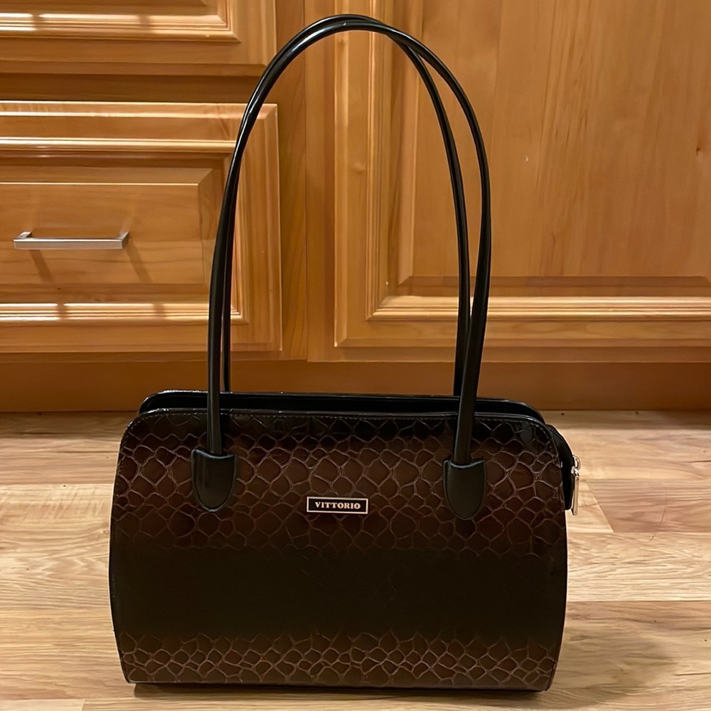 Vittorio Faux Snake Skin Handbag